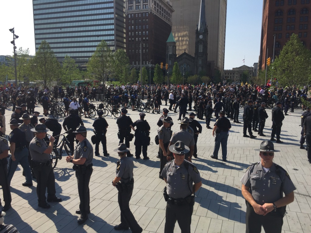 Police Keep Blocking Access to Cleveland’s Public Square Using “T-Formation”
